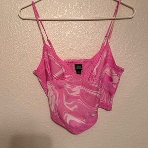 Pink designed tank top.